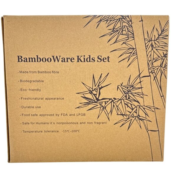 Panda Design 5 -piece kids Dinnerware Set Bamboo Ware Eco-Friendly Biodegradable - Picture 2 of 5